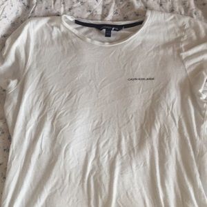 Calvin Klein white tee shirt with brand logo
